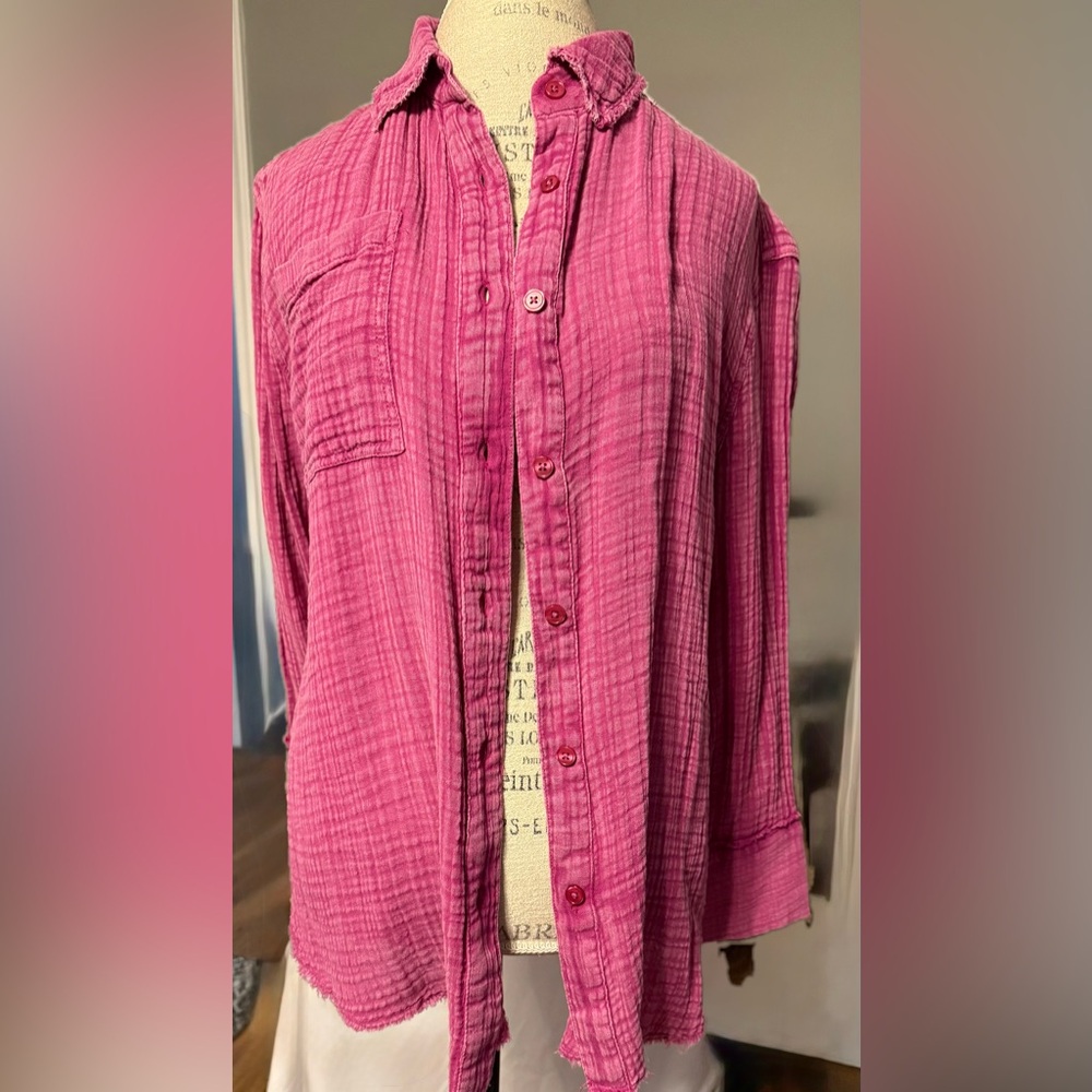 Urban Outfitters Fuchsia Button Down Shirt